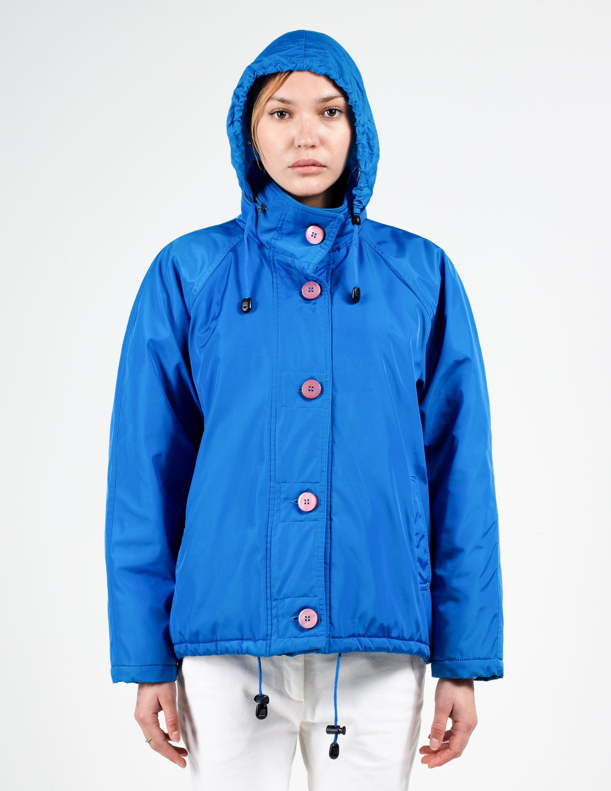 Front View With Hood Up of Giorgio Armani "Neve" Jacket