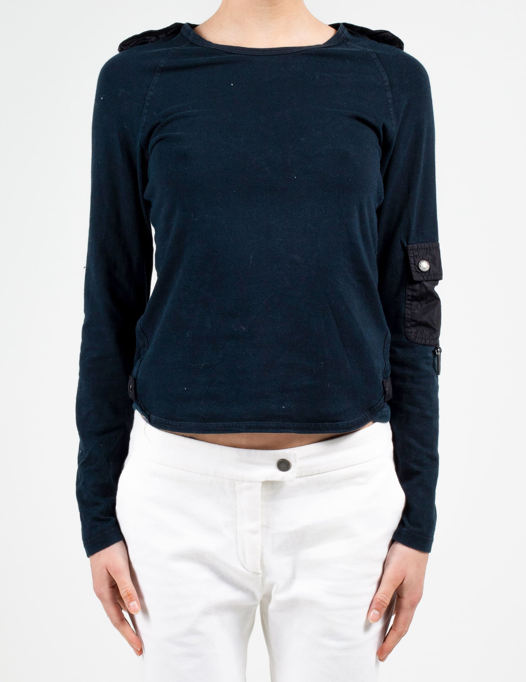 Front View of Burberry Longsleeve Cargo Top