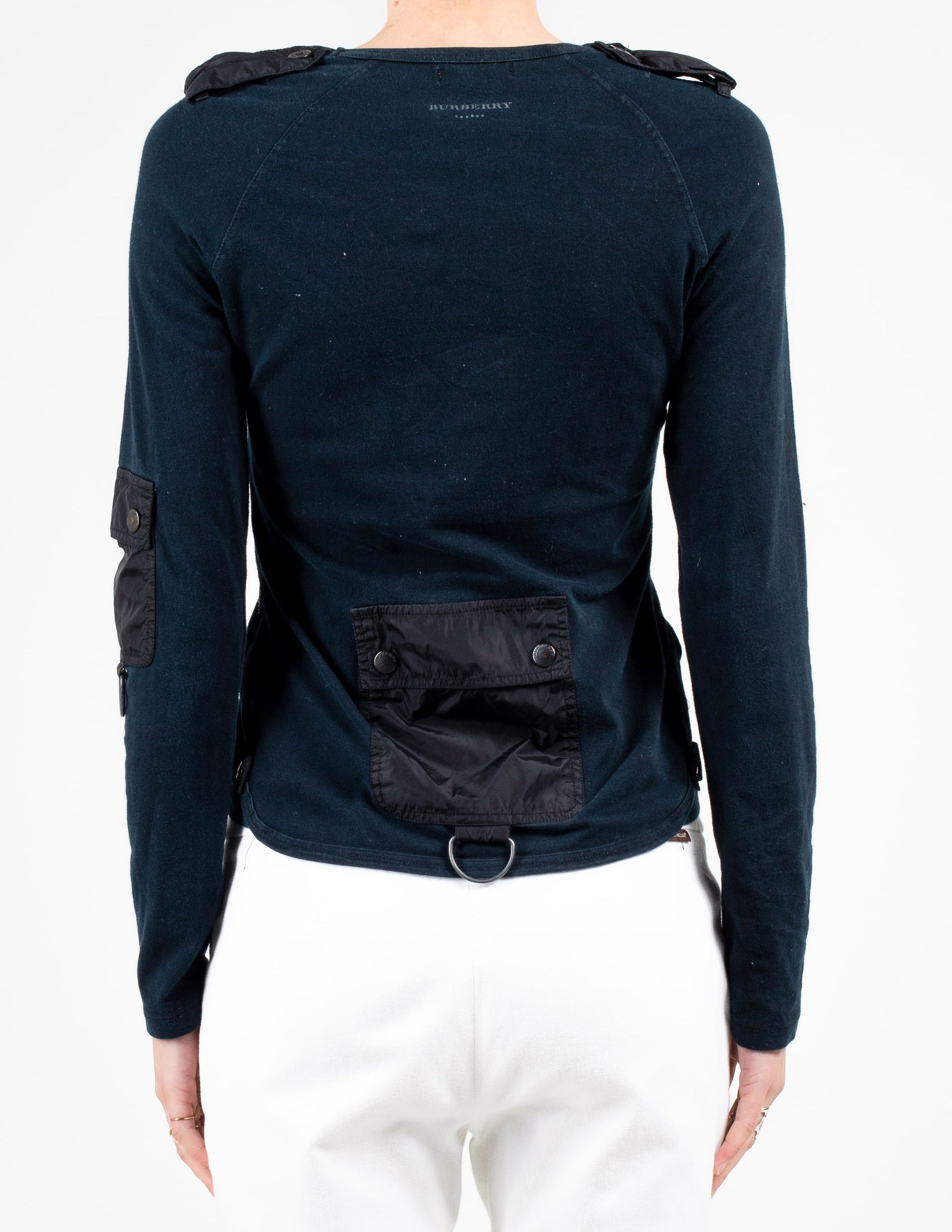 Back View of Burberry Longsleeve Cargo Top