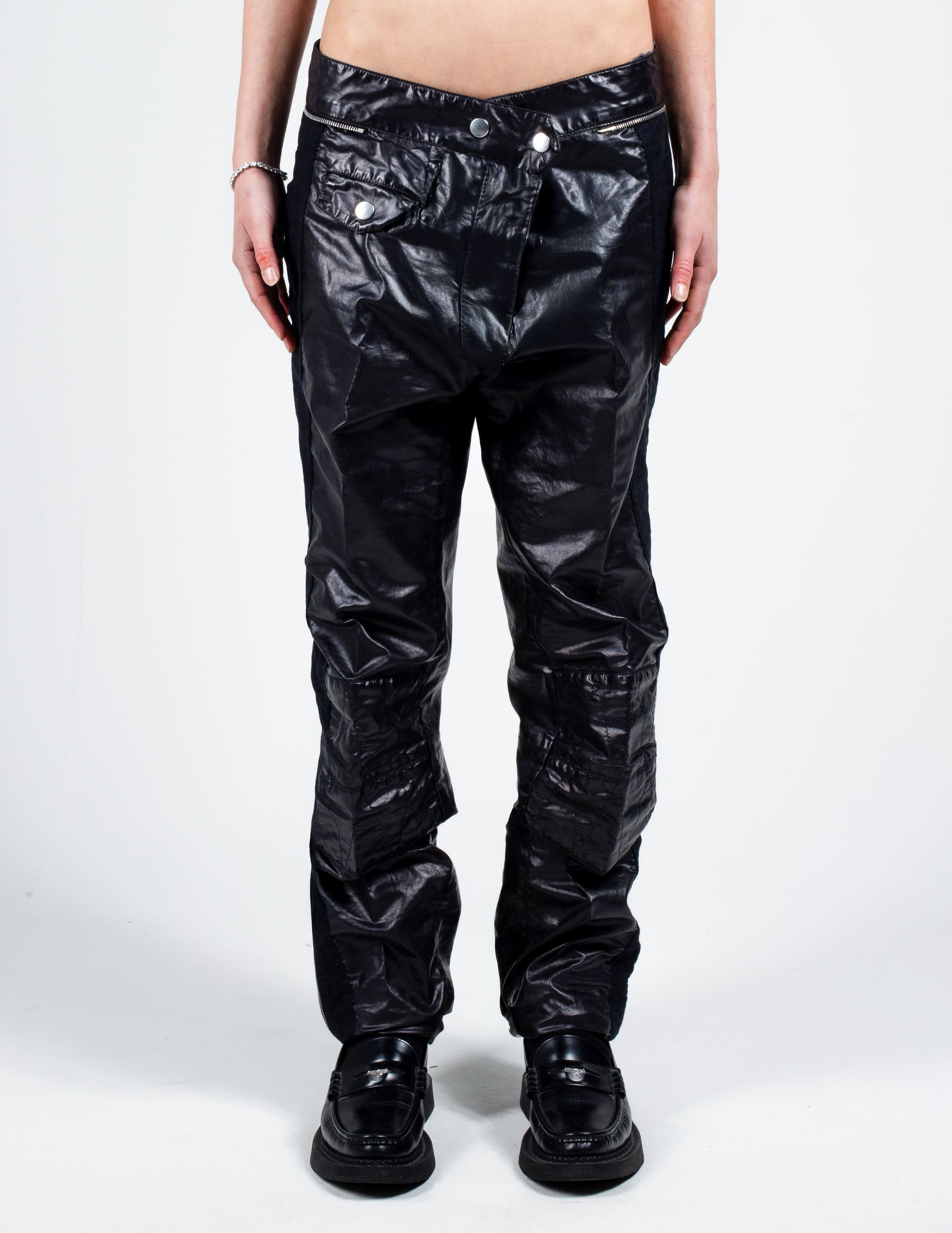 Front View of Dries Van Noten AW20 Biker Trousers