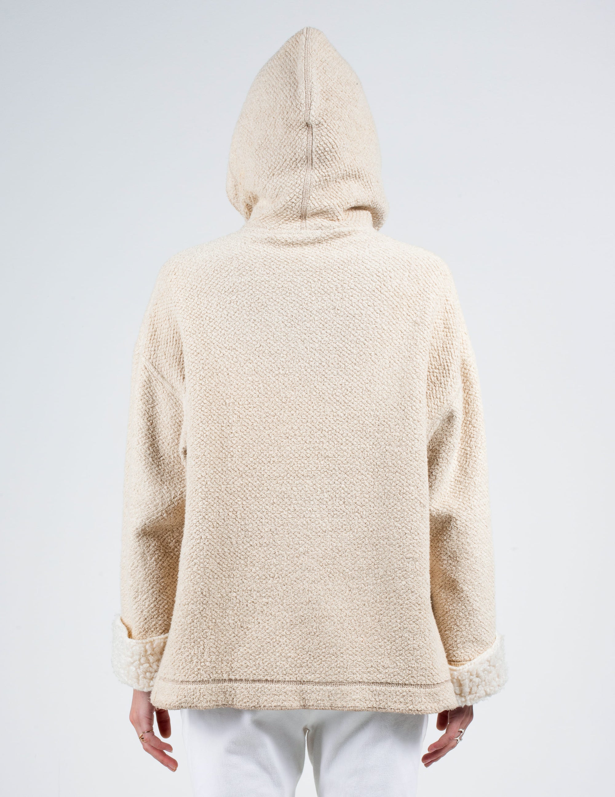 Front View With Hood Up of Fendi Sherpa