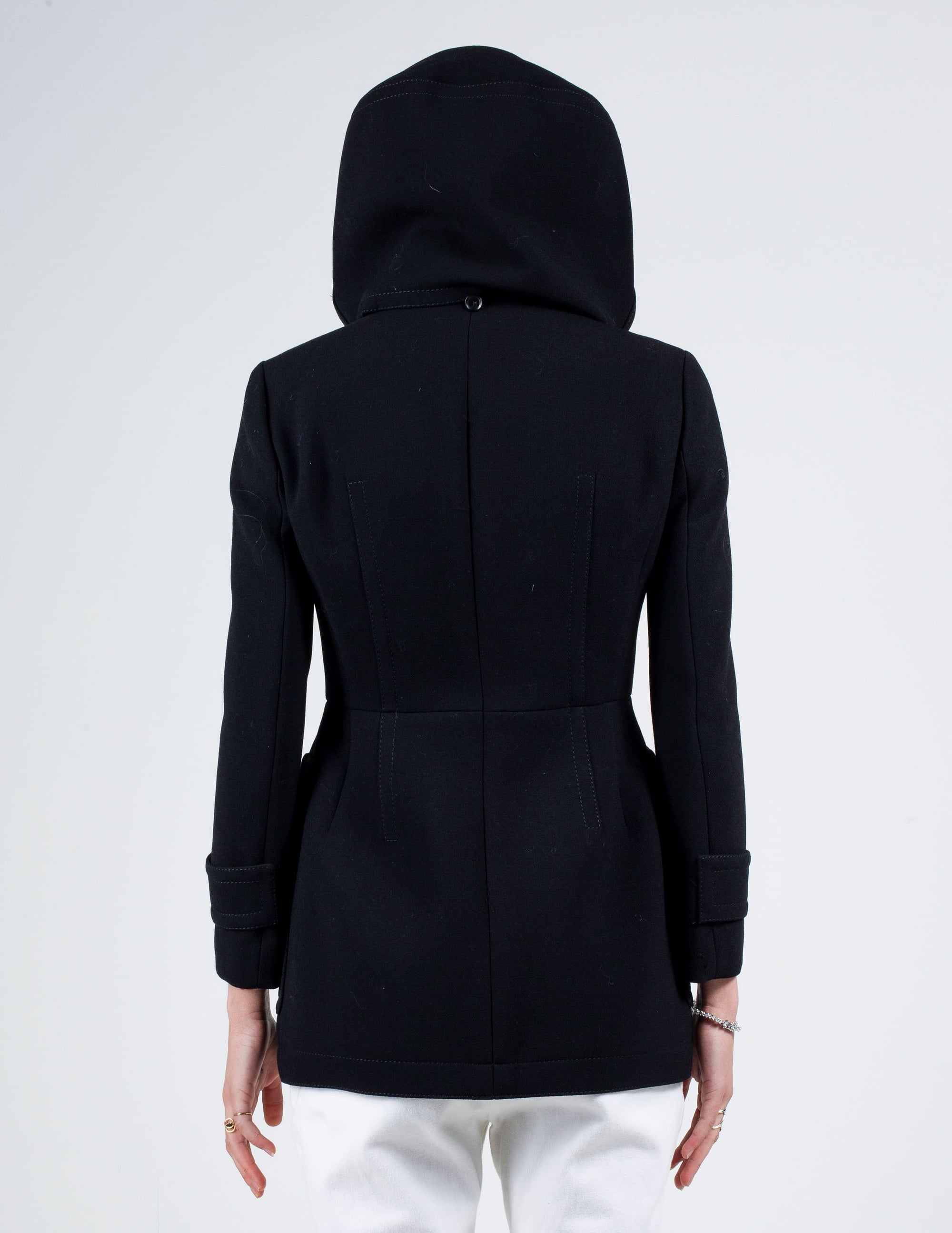 Front View With Hood Up of Gucci Peacoat