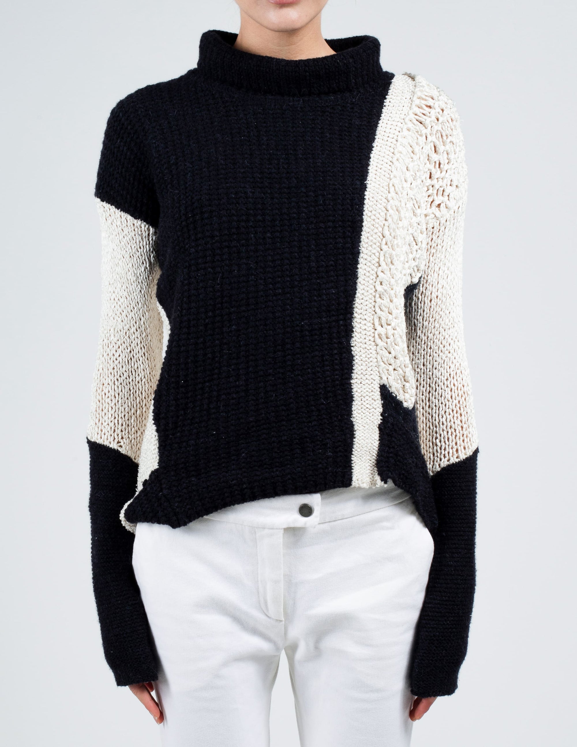 Front View of Helmut Lang Asymmetric Panel  Knit