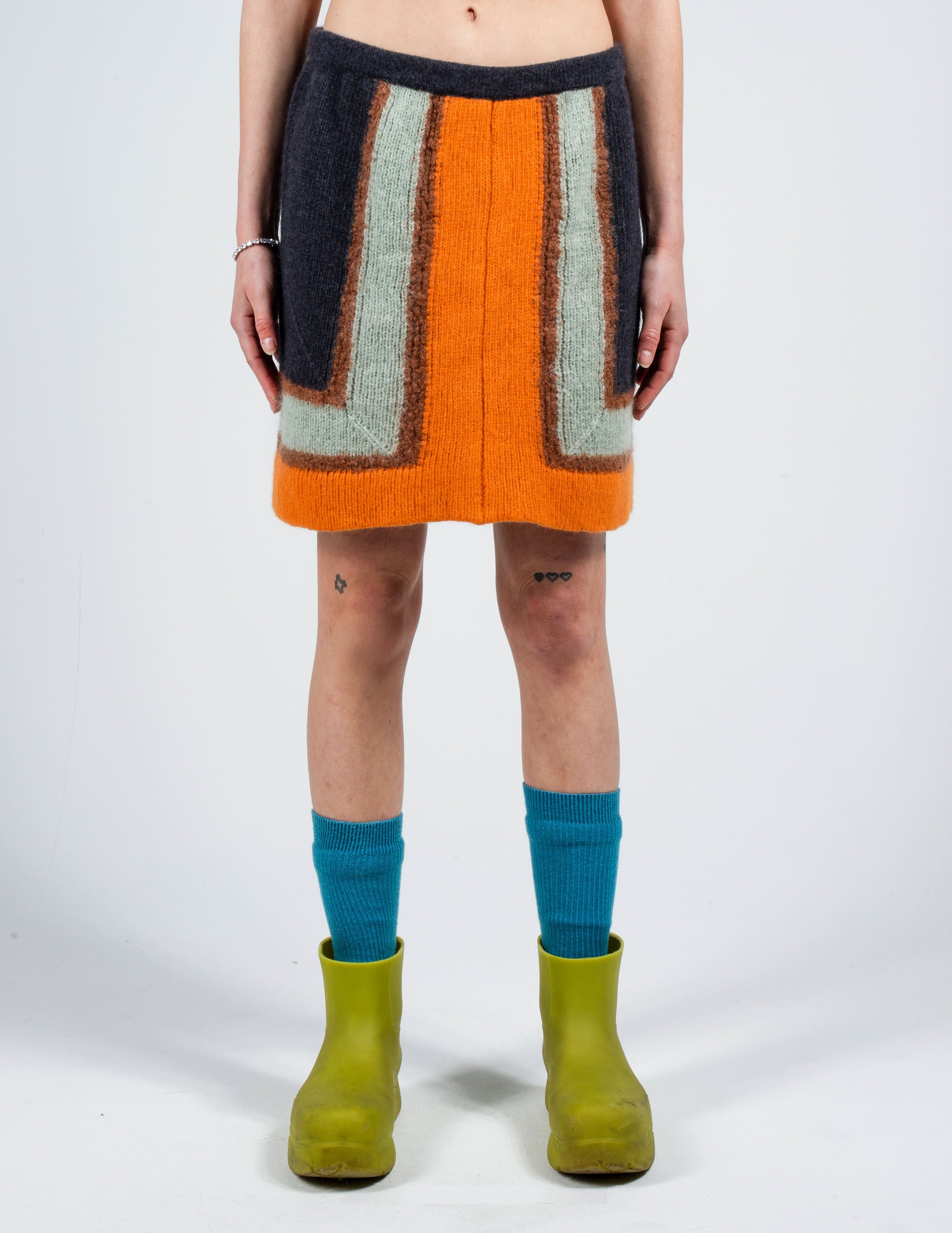 Front View of Missoni Geometric Knit Skirt