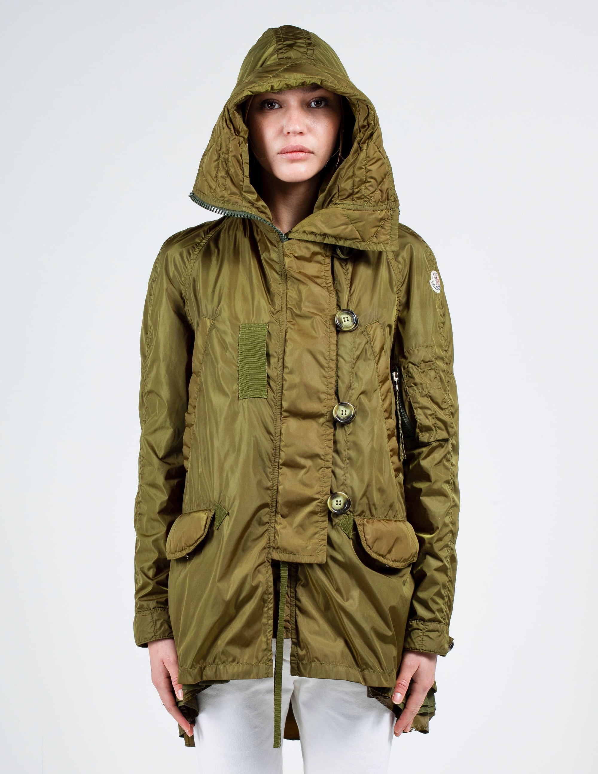 Front View With Hood Up of Moncler SS10 Sora Parka