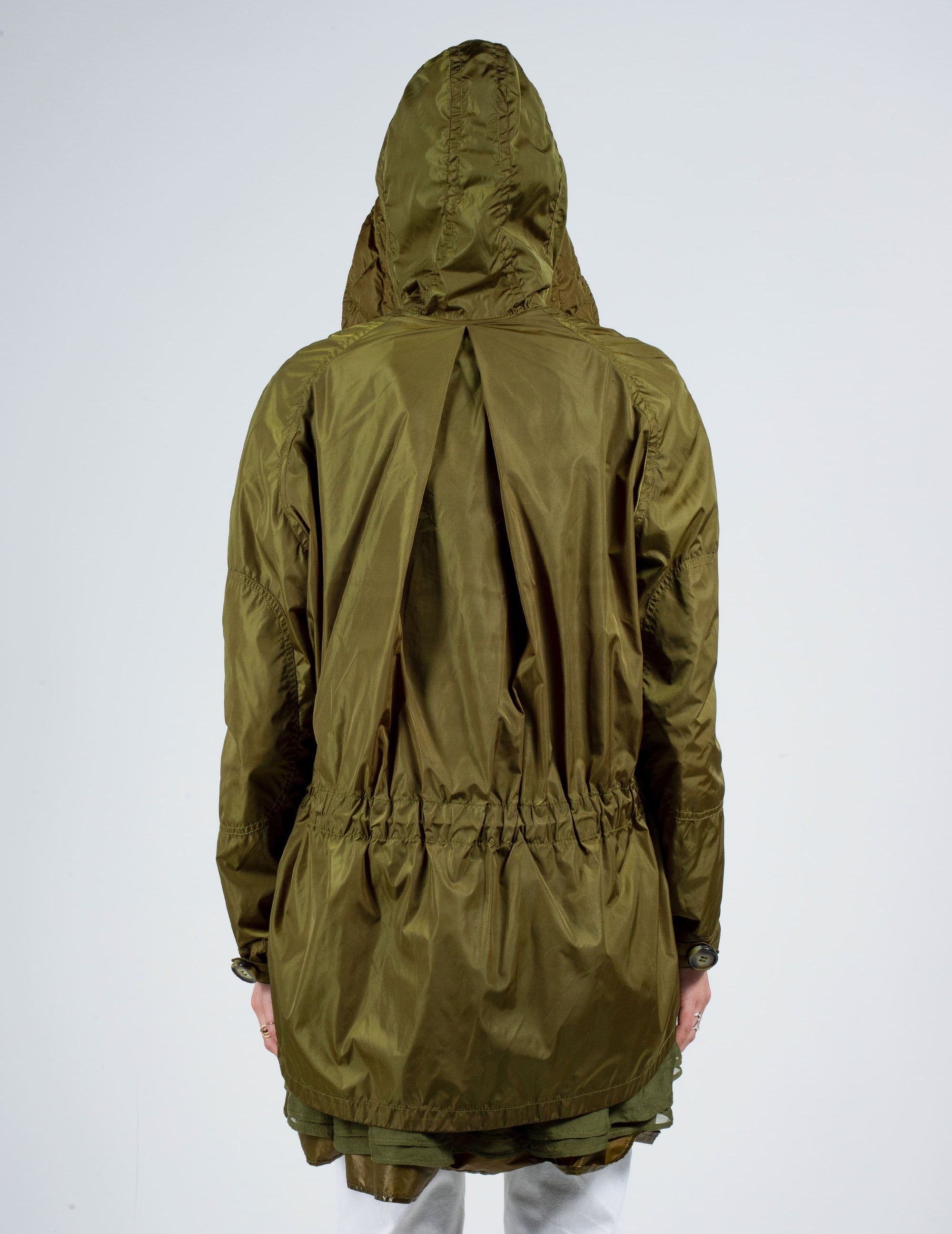 Back View With Hood Up of Moncler SS10 Sora Parka