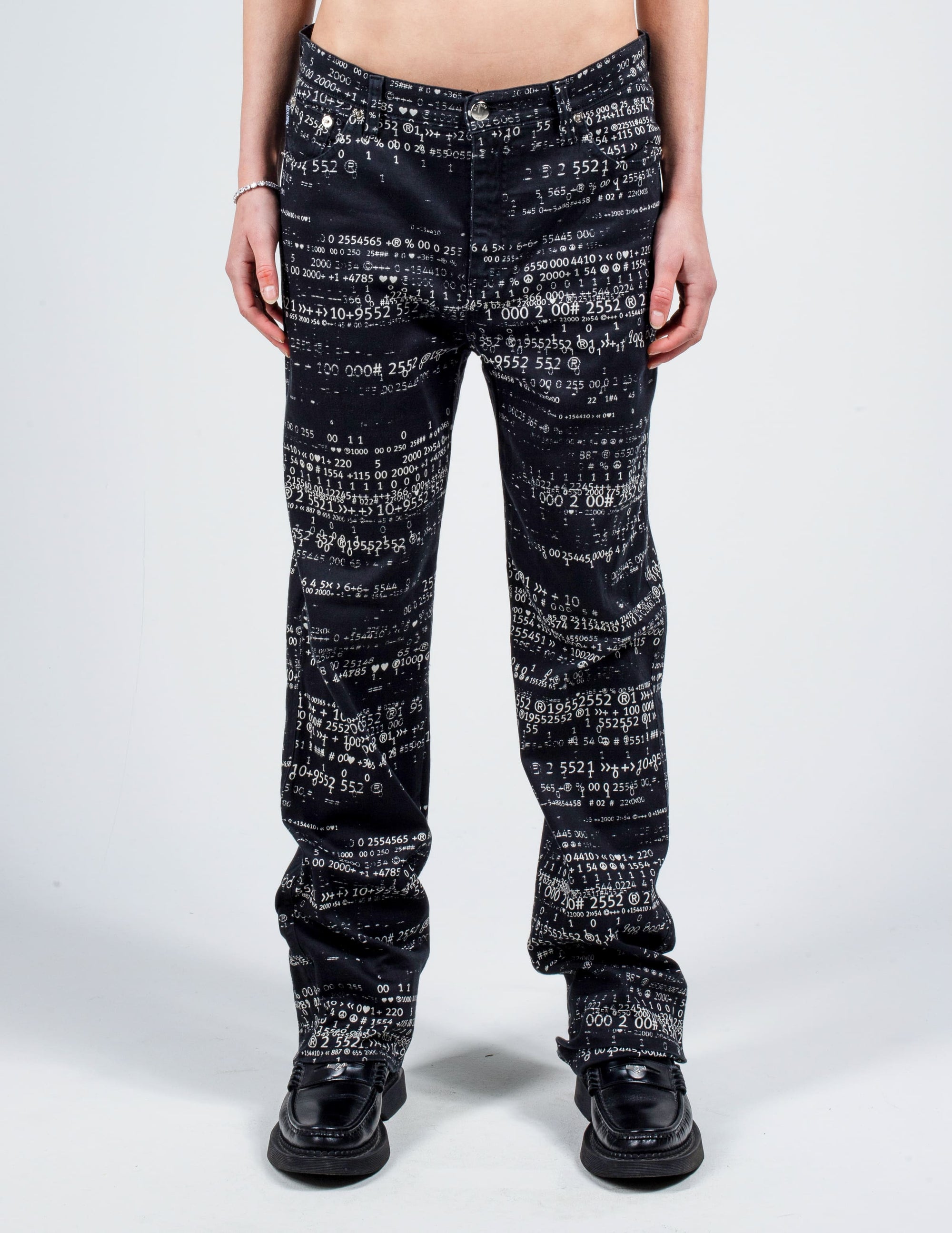 Front View of Moschino Digital Print Pants