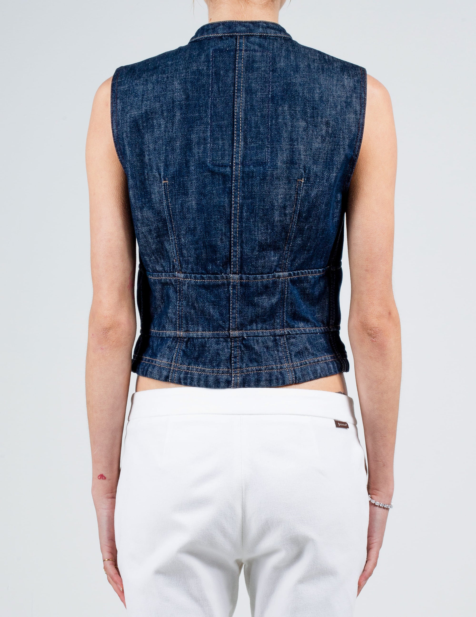 Back View of Prada Denim Gilet