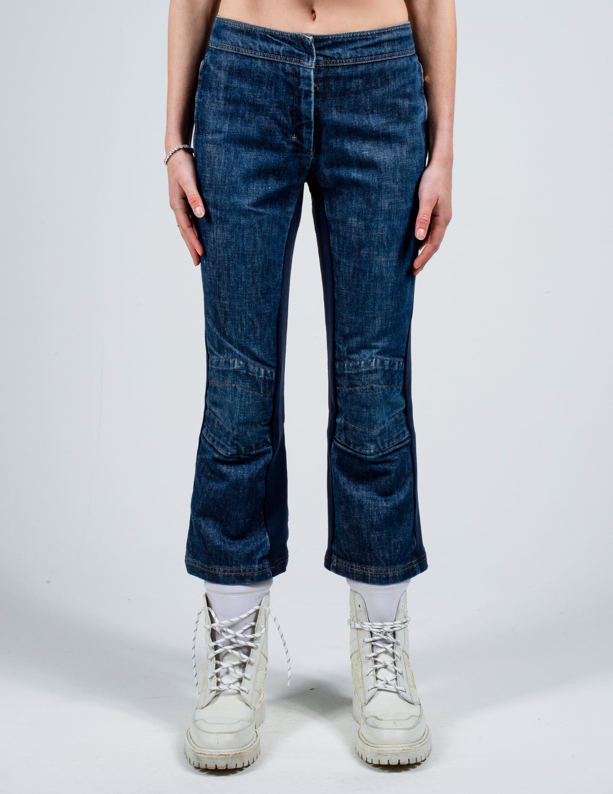 Front View of Prada Denim Ski Pants