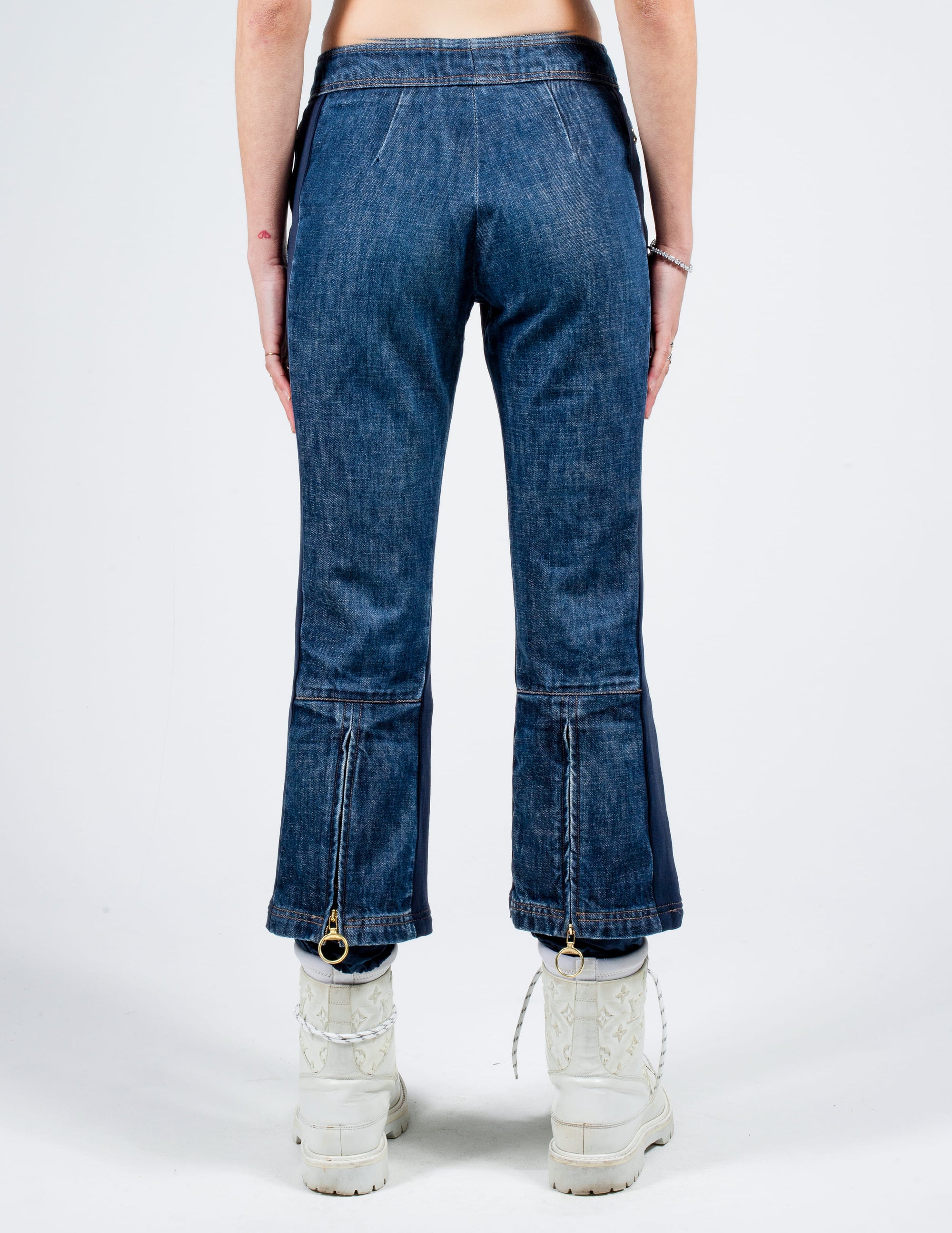 Back View of Prada Denim Ski Pants