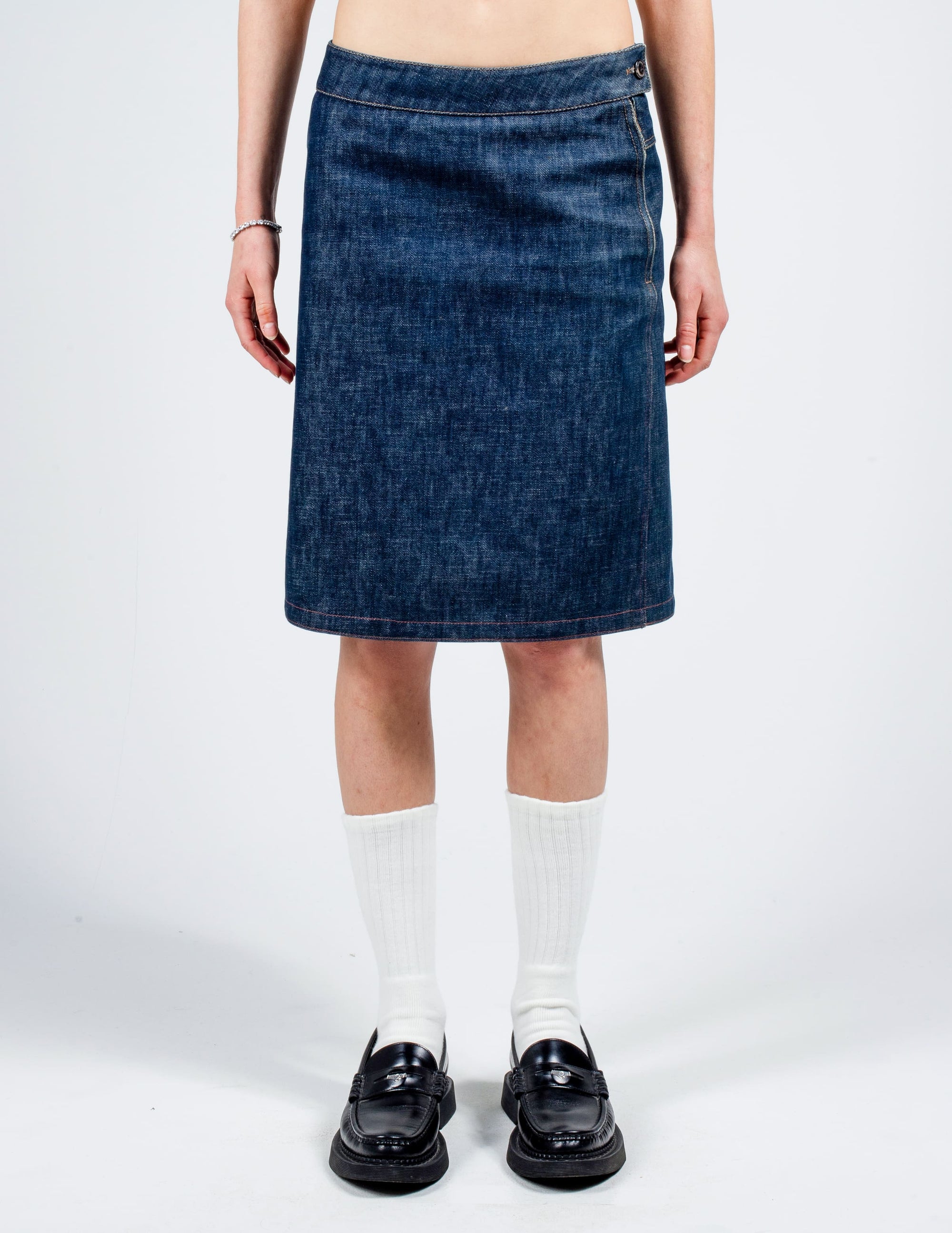 Front View of Prada Denim Skirt