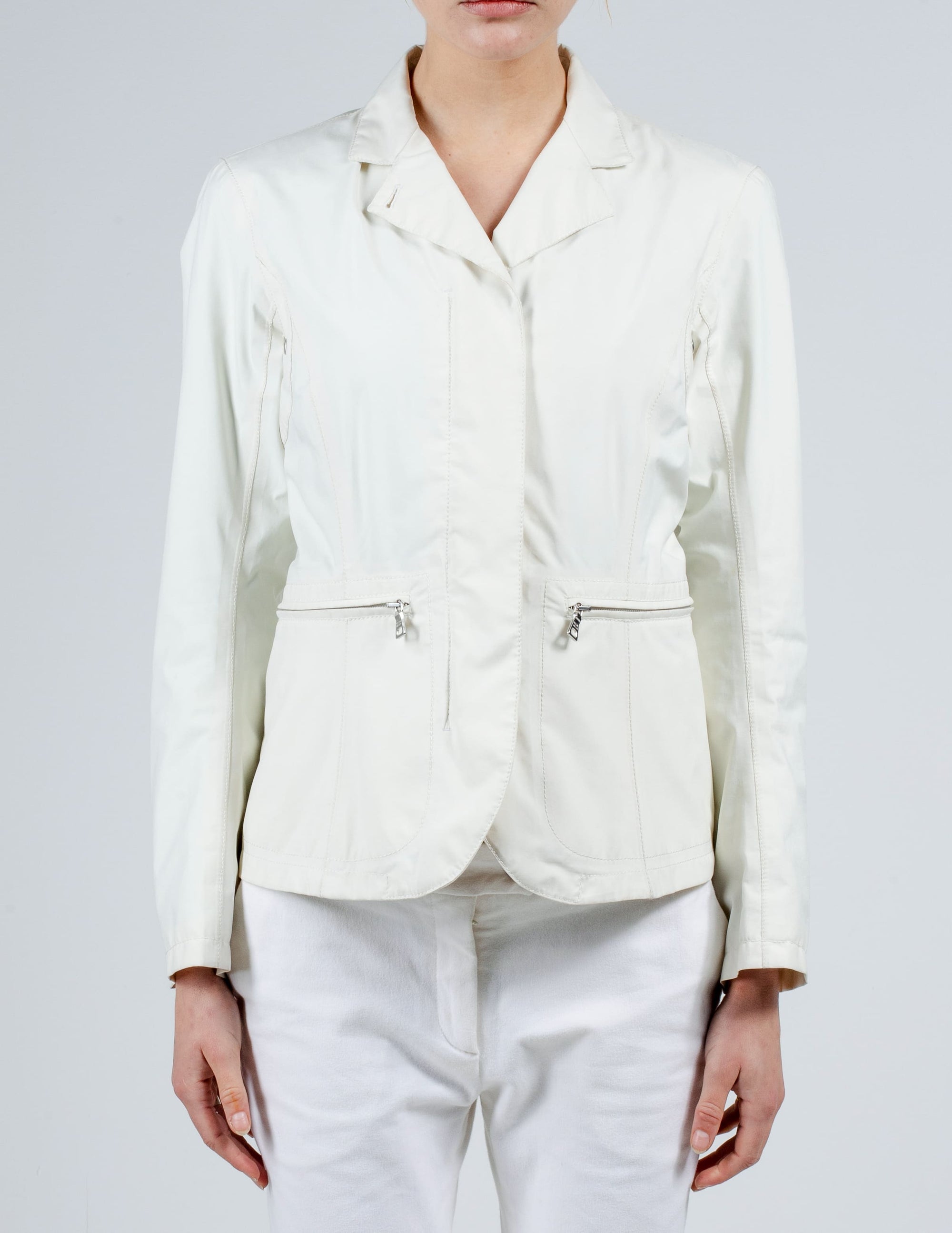 Front View of White Prada Gore-Tex Blazer