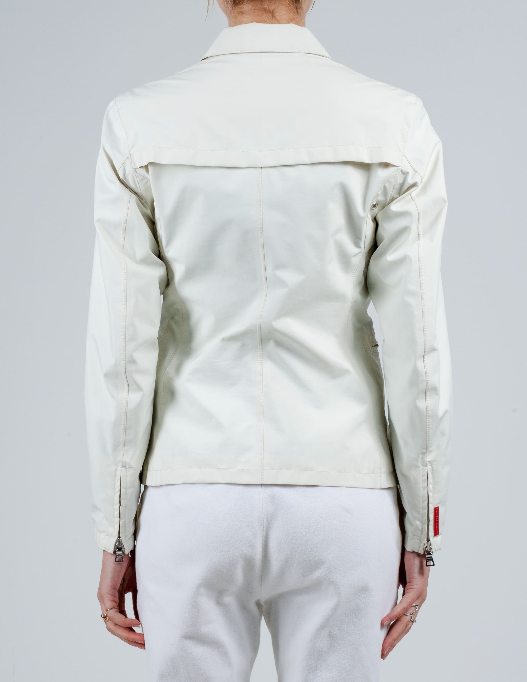 Front View of White Prada Gore-Tex Blazer