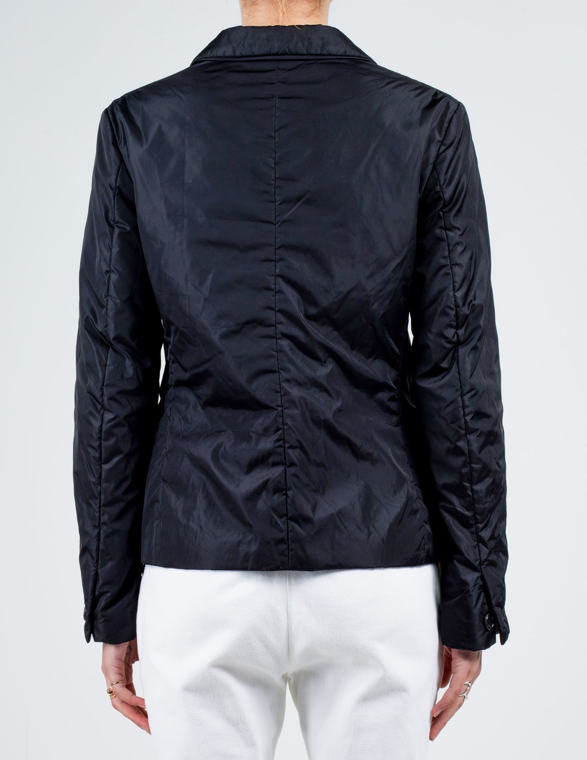 Back View of Black Prada Padded Blazer