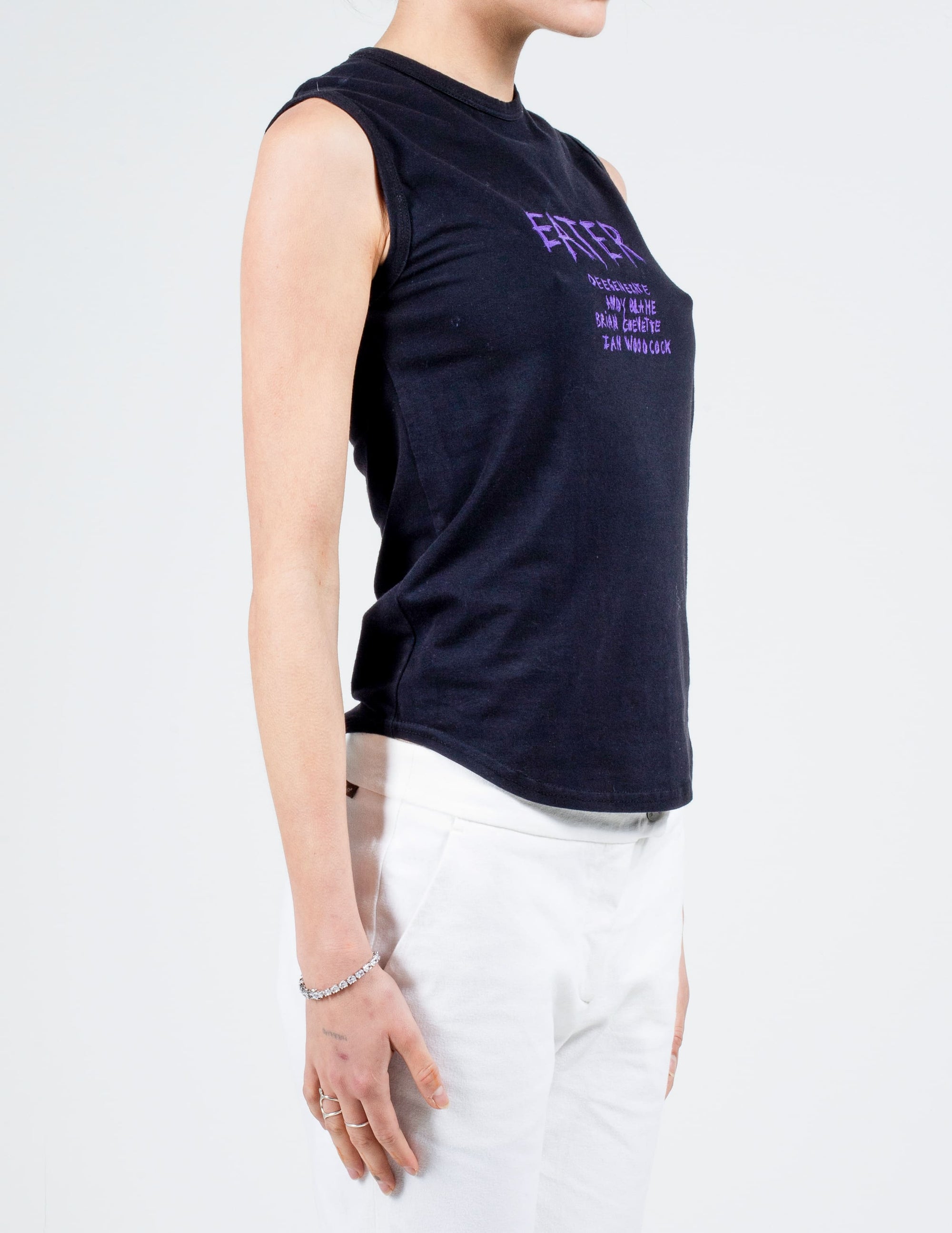 Side View of Raf Simons AW97 Eater Sleeveless T-Shirt